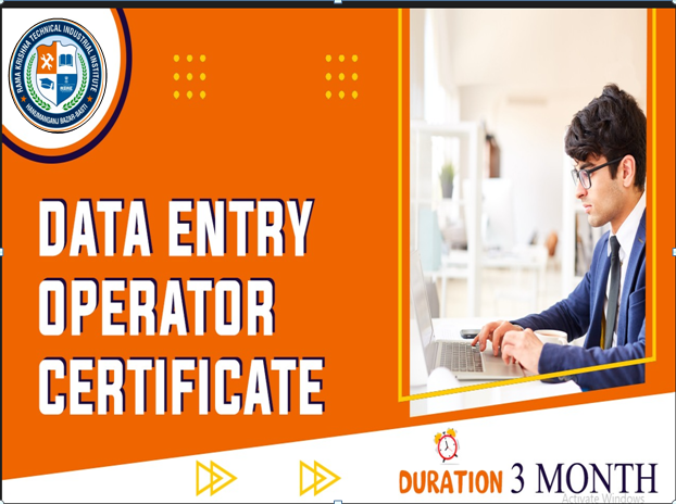 CERTIFICATION IN DATA ENTRY OPERATOR(ENGLISH & HINDI TYPING)